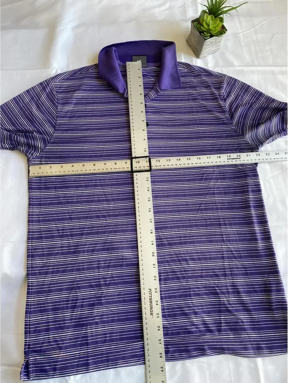 Nike Golf Men’s Purple Striped Polo Shirt Large